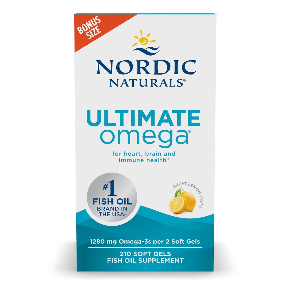 Ultimate Omega 1280mg Omega-3 Fish Oil, Lemon - 210 Count